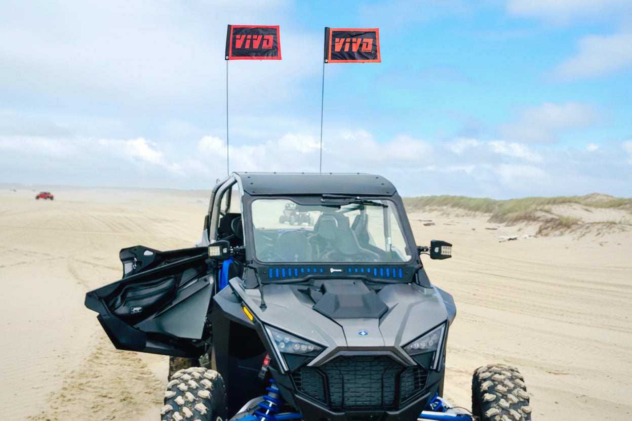 VIVO Off-Road 12” x 18” Double-Sided ATV Flag – Heavy Duty Safety Flag for UTV, SXS, Dirt Bike & Off-Road Whips – High Visibility Durable Polyester