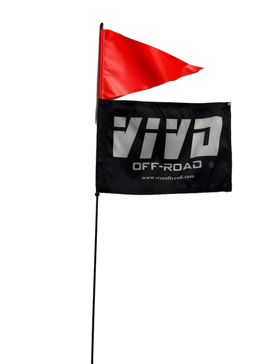 Fiberglass Whip Rod With Orange Pennant & 12x18 VIVO Flag