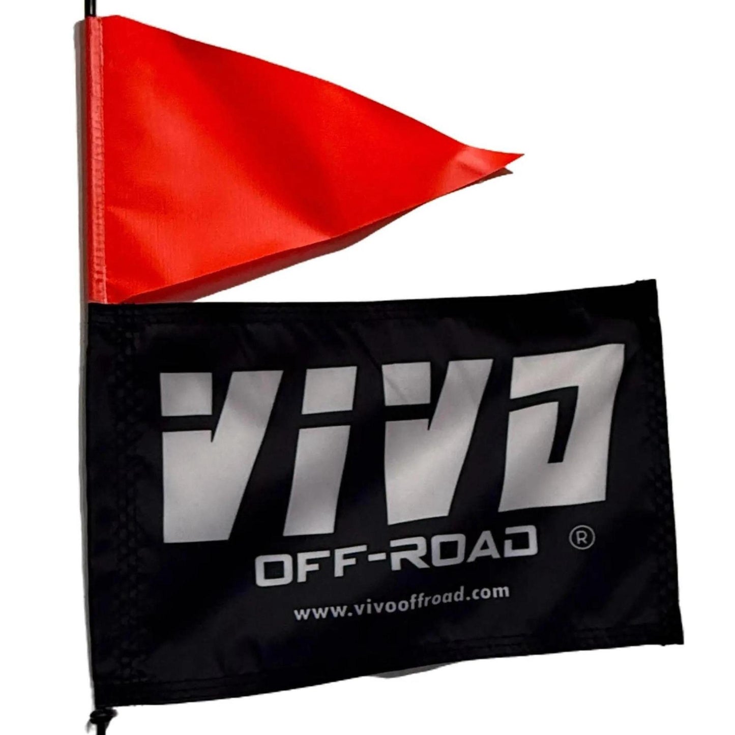 Fiberglass Whip Rod With Orange Pennant & 12x18 VIVO Flag