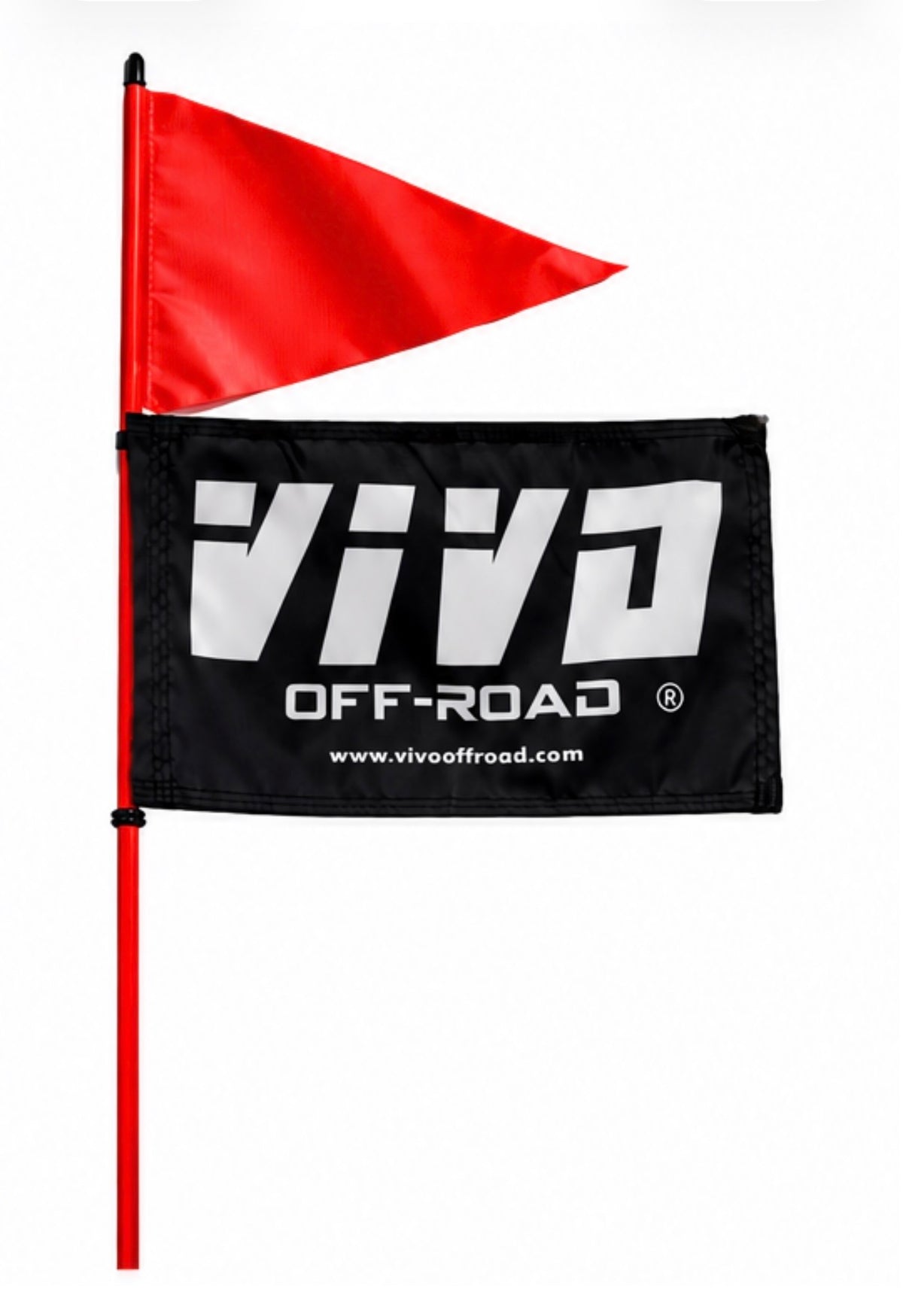 Fiberglass Whip Rod With Orange Pennant & 12x18 VIVO Flag - UTV,ATV,SXS